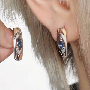 Elegant Silver and Blue Earrings